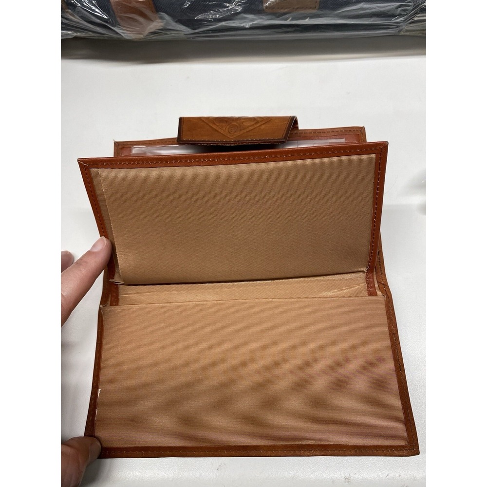 Vintage Brown Leather Embossed Amity Wallet Coin Purse - Picture 4 of 5
